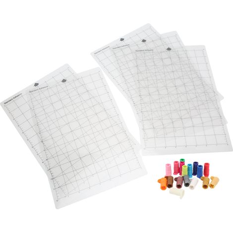 Schneidematten-Stiftadapter-Set, 5-teilig, rutschfeste und selbstklebende Schneidematte mit 17 Ersatzstiftadaptern (1/5)