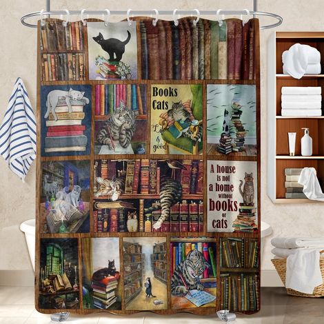 Voile de douche fluide en polyester 180x180 avec anneaux polyester pour salle de bain pour jeune couple emménageant (1/5)