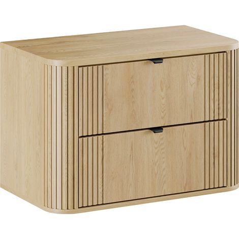 Waschtischunterschrank 80cm Mila mit 2 Schubladen, Helle Eiche (1/5)