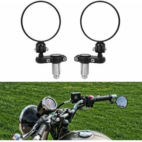 2pcs 7/8" 22mm Moto Guidon Pliant Rétroviseurs, Handlebarre Grips Embouts Retroviseur Latéraux Miroirs pour ATV Vélo Moto Croiseur Scooter électriques (1/4)