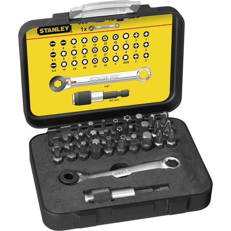 Juego de puntas de atornillar Expert Pro 1/4" 25mm con mini-llave de trinquete - 32 piezas