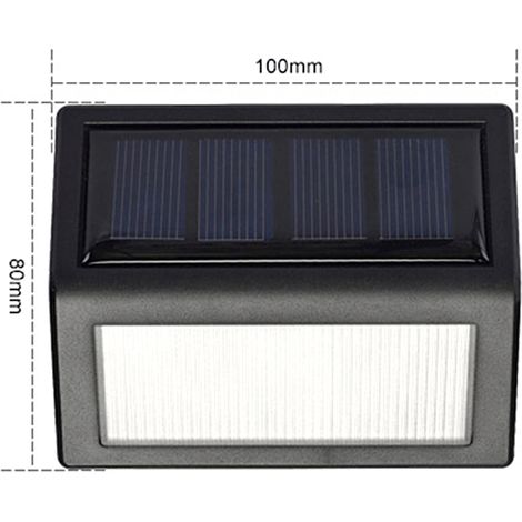 2 Stück 6-LED-Solar-Treppenwandleuchte, IP65 wasserfest, Außenbeleuchtung für Gartenwege und Innenhöfe (1/5)
