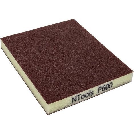 Éponge de ponçage - Abrasive - Double face - Grain 600 - 12x10cm - 20 pièces - Ntools GSD (1/4)