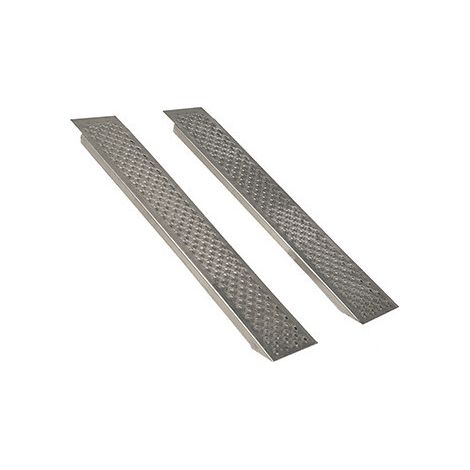 Jeu De 2 Rampes Droites Aluminium L: 200cm L: 20 Cm, Profil Antidérapant D'une Capacité Maximum De 4