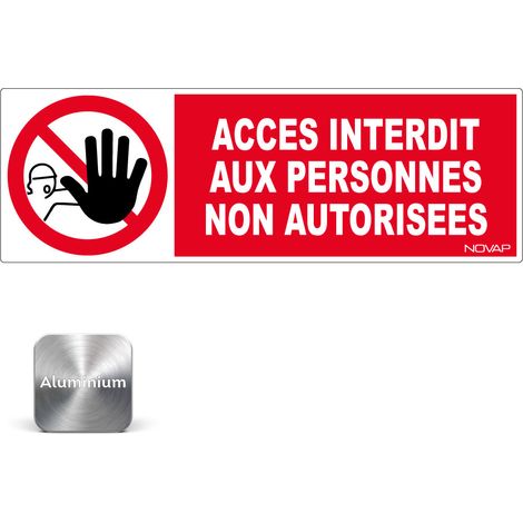 Panneau Accès interdit aux personnes non autorisées - Alu 450x150mm - 4011011 (1/2)