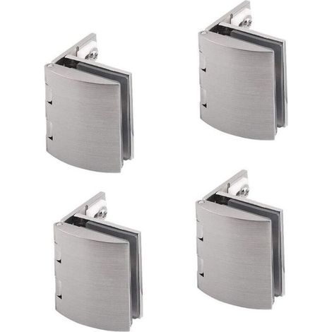4pcs 90 Degree Glass Clamps, 5-8mm Adjustable Glass Hinge for Cabinet Door, Glass Display Cabinet, Wine Cellar Door, Wall Mounted Cabinet Door (1/4)