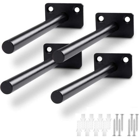 Supports Flottants pour Tablette, 4Pcs, Fixation Murale Invisible en Bois, Installation Facile et Design Moderne (1/4)