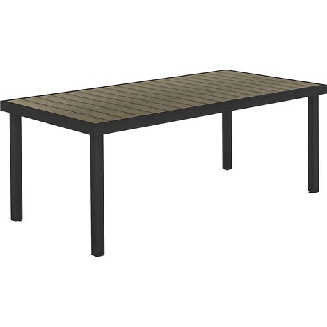 Tavolo da Pranzo da Giardino per 8 Persone in Alluminio e Plastica Legno Scuro e Nero (1/5)