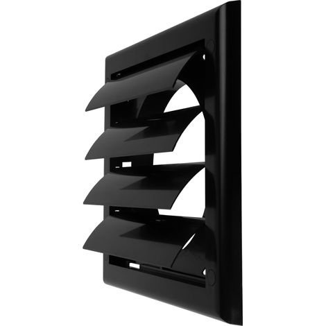 Grille d'aération murale en plastique blanc avec volets de circulation d'air pour sèche-linge - Grille d'aération durable pour salle de bain, cuisine, garage - 125 mm (1/5)