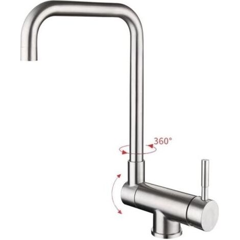 Robinet de cuisine pliable, robinet d'évier pliable, robinets de cuisine cachés, robinet de cuisine pour évier de fenêtre intérieure, robinet pliable (couleur acier inoxydable) (1/4)