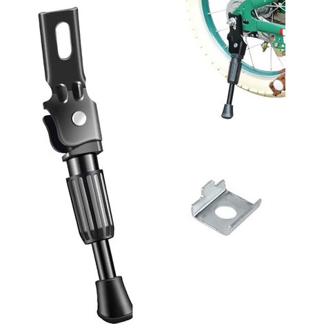 Cavalletto per bicicletta per bambini con molla integrata migliorata. Cavalletto universale adatto a biciclette per bambini da 12 pollici. Nero. (1/5)