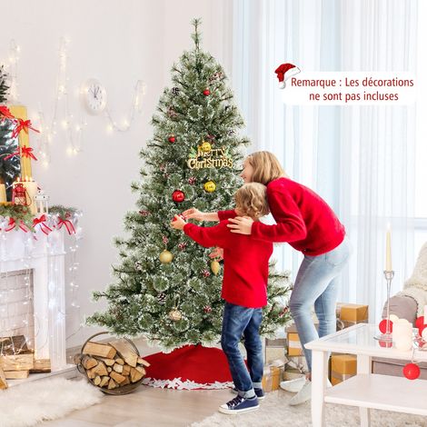 Sapin de Noël Artificiel de 180 cm avec Éclairage Sapin avec 350 Lumières Led Multicolores (1/3)