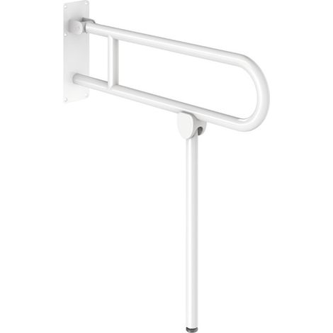 Delabie poignée rabattable de support avec pied Basic D32 L760 pulvrécoqué blanc