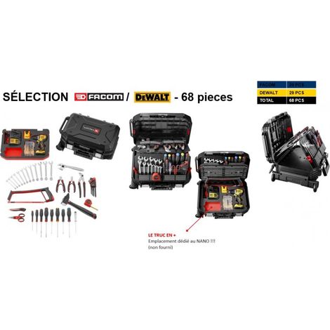 Facom – Coffret multi-outils 68 pièces – Outils manuels mécaniques pour entretien général – Tournevis, clés Allen, pinces, marteau