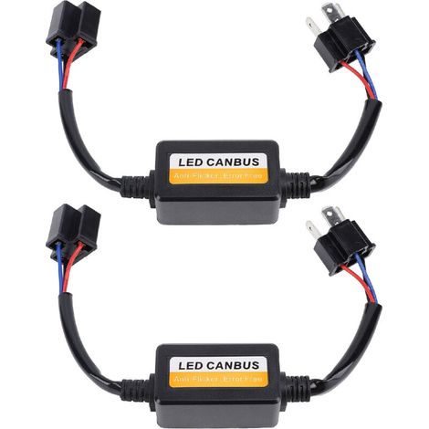 Décodeur CANbus H4 LED, 2 pièces, DC 9 à 16V, Plug and Play, résistance de phare Anti-scintillement-Crezuo