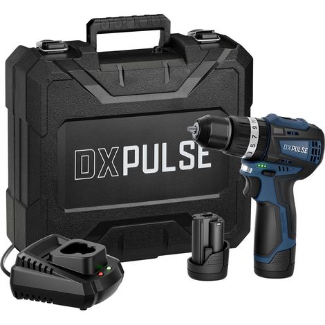 Draper 27879 DXPULSE 12V Brushless Combi Drill Kit 2 x 2.0Ah Batteries 1Charger (1/2)