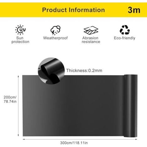 Bache Bassin Exterieur Bâche Noire pour Bassin 2x3m 0.2mm Epaisseur Liner Bassin pour Bassins D'agrément Bassin a Poisson Sélection d'eau Cascade Fontaines Fleurs Jardinage Serres (2x3m) (1/3)