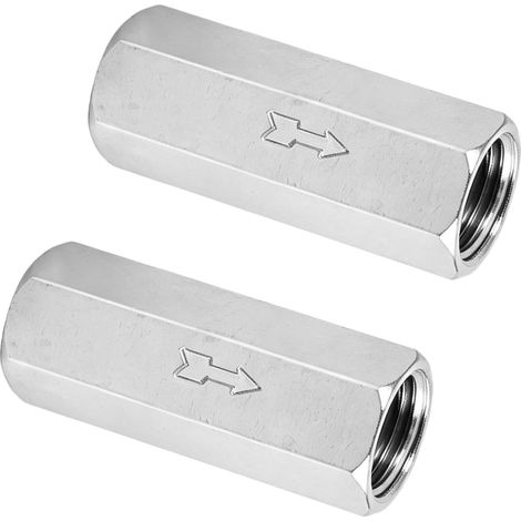 2 Pièces Clapet Anti Retour 1/4 Pouce Hexagonal, Air Clapet Anti Retour Sens Unique, Étanchéité 40mm pour Chaudière et Réservoirs Sous Pression (1/5)