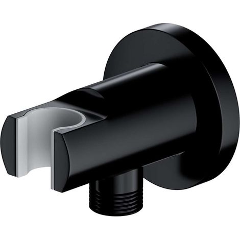OMNIRES - Presa d'acqua a muro con supporto doccia, nero 8873BL (1/3)