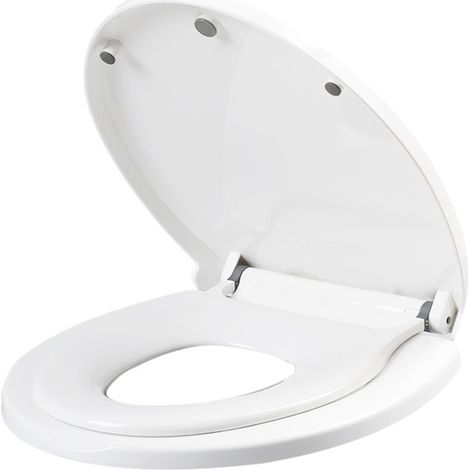 Abattant WC Familial-HIMIMI-44,7x37x5,5cm Abattant WC frein de chute Cuvette WC avec Descente Automatique pour Adultes et Enfants