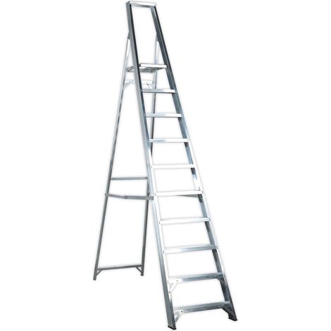 Sealey Aluminium Step Ladder 10-Tread Industrial BS 2037/1 AXL10