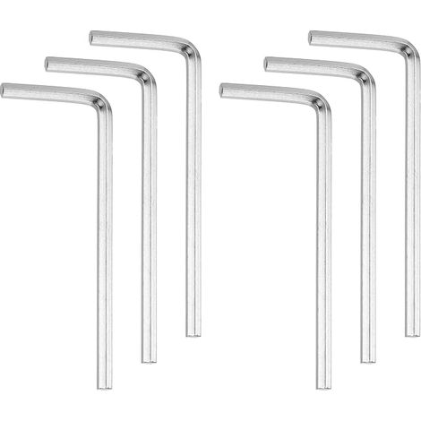 6Pcs Clé hexagonale 4mm acier forme Cr-V L forme métrique clé de hexagone outil de réparation pour bricolage maison vélo et réparation de moto, argent (1/5)