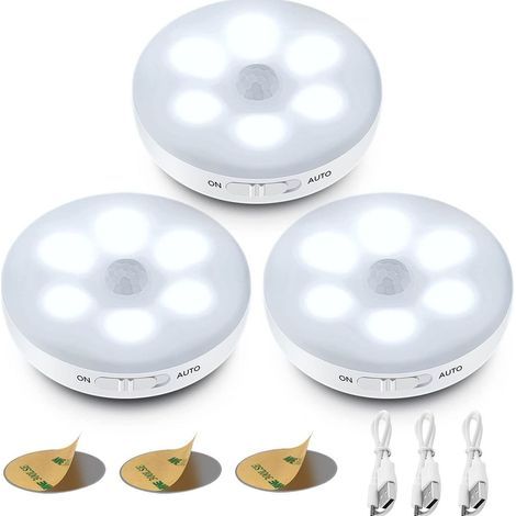 3er-Set automatische LED-Nachtlichter, Bewegungsmelderlampe für den Innenbereich, kabellos (1/5)