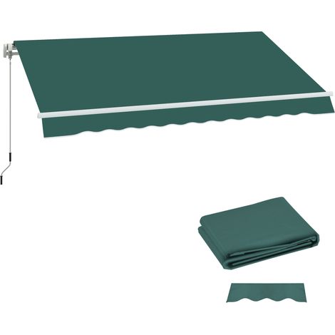 Outsunny techo de repuesto para toldo 282x250 cm lona para toldo con protección uv 50+ impermeable tela de repuesto para patio terraza jardín verde