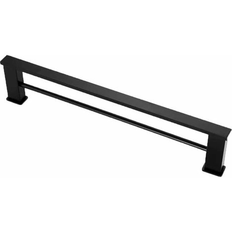 Porte-serviettes -DOUble noir mat, porte-serviettes mural en acier inoxydable, 2 barres, accessoire de salle de bain/40 cm, compatible avec une installation avec ou sans perçage.-DOU