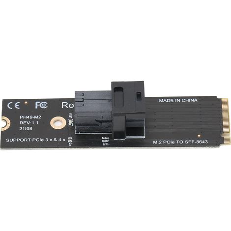 Carte d'adaptateur M.2 NVMe vers U.2, 64 Gbit/s, haute compatibilité, support du protocole NVMe, modèle PH49-M2 (1/5)