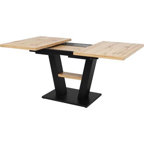 Table à manger télescopique (118-157×70×75 cm), table de cuisine, table extensible, avec rallonges intérieures permettant une extension de 118 à 157 cm, pour cuisine et salon, table à manger couleur b (1/5)