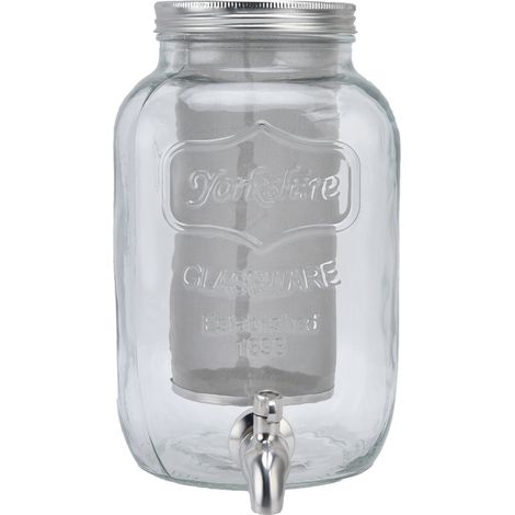 4-Liter-Glaskaraffe für Cold-Brew-Kaffee, großes Fassungsvermögen für Eistee und andere Getränke, Cold-Brew-Filter- und Aufgussset, Getränkekrug in Familiengröße. (1/5)