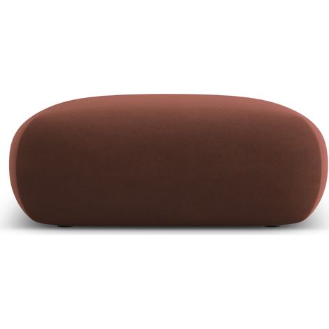 Pouf 2 places en velours cuir (1/4)