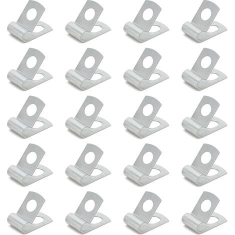 20 Pièces Clip Ligne Frein Métal Collier Tuyau Carburant Fixation Serrée Universel pour La Plupart Véhicules 1/4 Pouce (1/5)