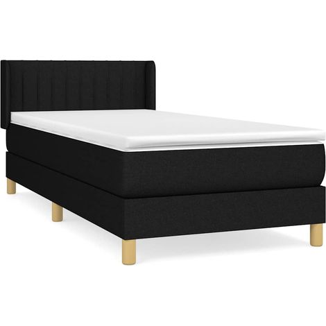 Maison Exclusive - Cama box spring con colchón tela negro 80x200 (1/5)