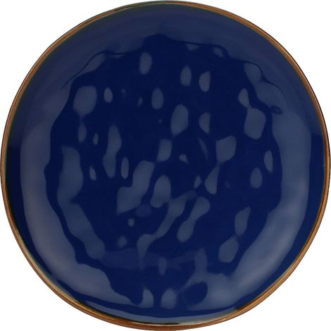 Rose Tulipes Assiette Fruits Concert Bleu Cobalt (1/4)