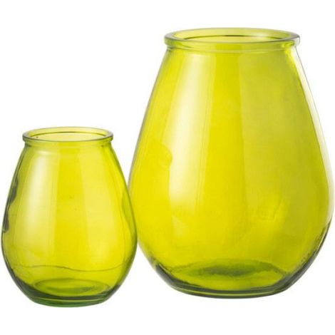 J-Line vase Egg - verre - jaune - small - Ø 19 cm (1/2)