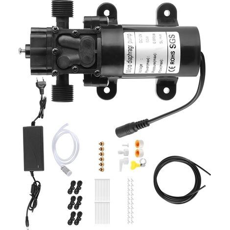 Elektrisches Niederdruck-Sprühsystem mit 6 Düsen (6 m) für Garten, Gewächshaus und Außeneinsatz (EU-Stecker 110-240 V). (1/5)