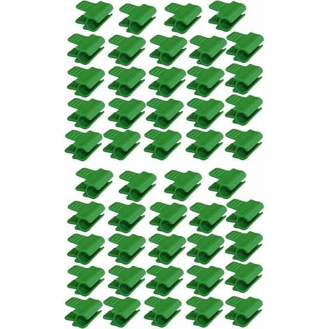 Confezione da 48 fascette stringitubo per tubo da giardino, accessori per film per casetta da giardino, diametro esterno 16 mm, paletti per piante, clip in plastica per serre, verde