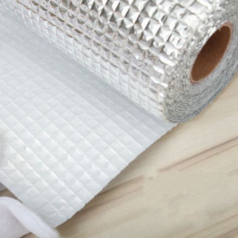 TrAdE Shop Traesio - Foglio Alluminio Multifunzione Cucina Tappeto Protezione Mensole 45x200cm -