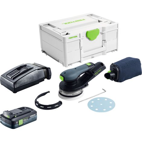 Ponceuse excentrique sans fil Festool ETSC 2 125-Basic 18 V 125 mm sans balais + 1 batterie 4,0 Ah + chargeur + Systainer