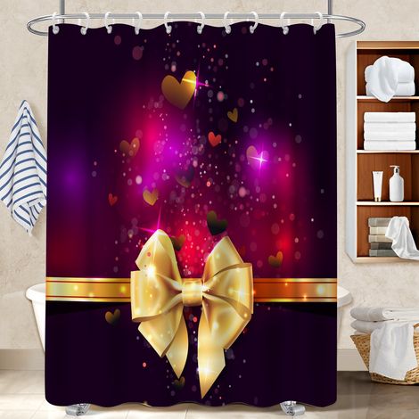 Rideau douche imperméable polyester 180x180 montage sans perçage rideau étanche pour une touche de gaieté et de couleur (1/5)