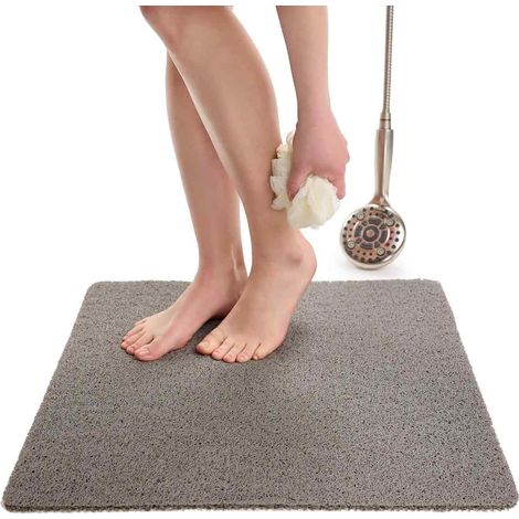 1 Tapis de douche, antidérapant, 60x60 cm, trous de drainage, séchage rapide, salle de bain (1/5)