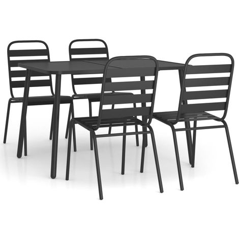 Ensemble à manger de jardin 5 pcs,Salon de jardin anthracite acier CFW36106 (1/5)