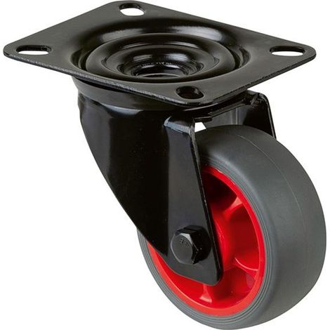 BS Rollen Lenkrolle L800.B44.081.03 mit Platte, Ø 80 B 32mm, 100kg TPR (1/3)