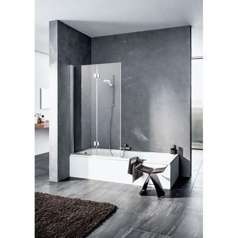 Kermi LIGA vantail 2PL 1200 x 1500mm argent ultra brillant verre trempé clear clean (1/5)