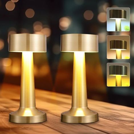2 Pcs Lampe De Table Sans Fil Rechargeable Usb,Lampe De Chevet Tactile,Lampe De Table Rechargeable,Lampe De Table Led,Lampe Led Sa (1/5)