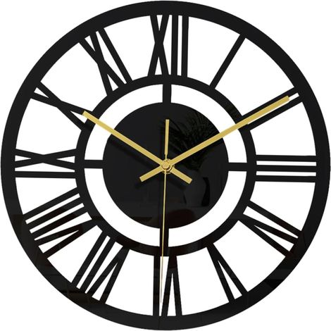 Petite Horloge Murale Numérique en Acrylique Silencieuse sans Ronde Noire Décoration Murale Moderne (1/5)
