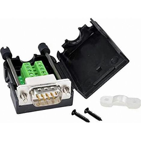 Adaptateur série 9 broches avec connecteurs mâle et femelle et boîtier, compatible avec les terminaux de port RS232 D-SUB. (1/4)