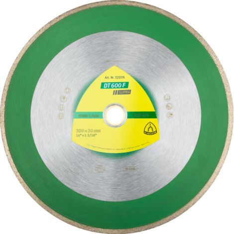 Disque à tronçonner diamant pour coupe humide Klingspor DT 600 F Supra 180x1 6x30 0 mm (1/4)